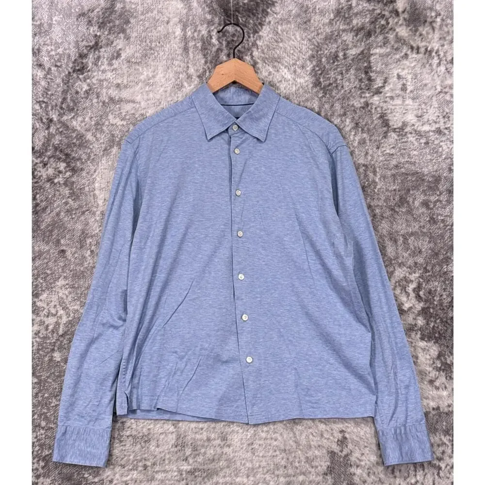 Eton Shirt XL Mens Blue Soft Cotton Slim Fit Long Sleeve Button Casual